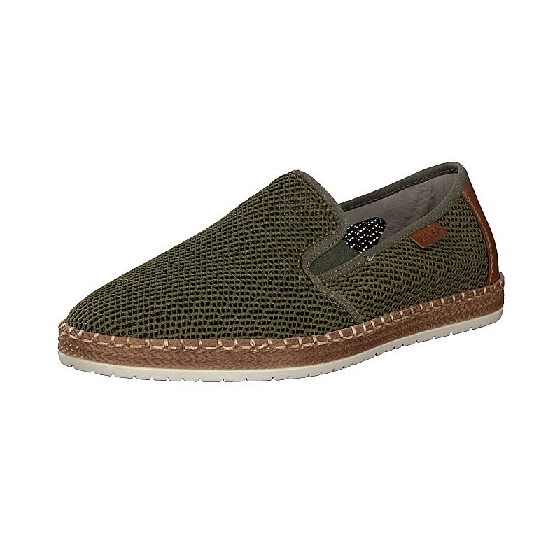 Slip On Panske - Rieker B5276-54 Zelene Topánky